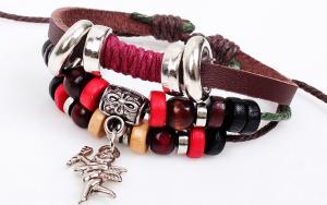 Wholesale Cupid's Arrow Cupid Valentine's Day gift wedding gifts beaded leather bracelet from china suppliers