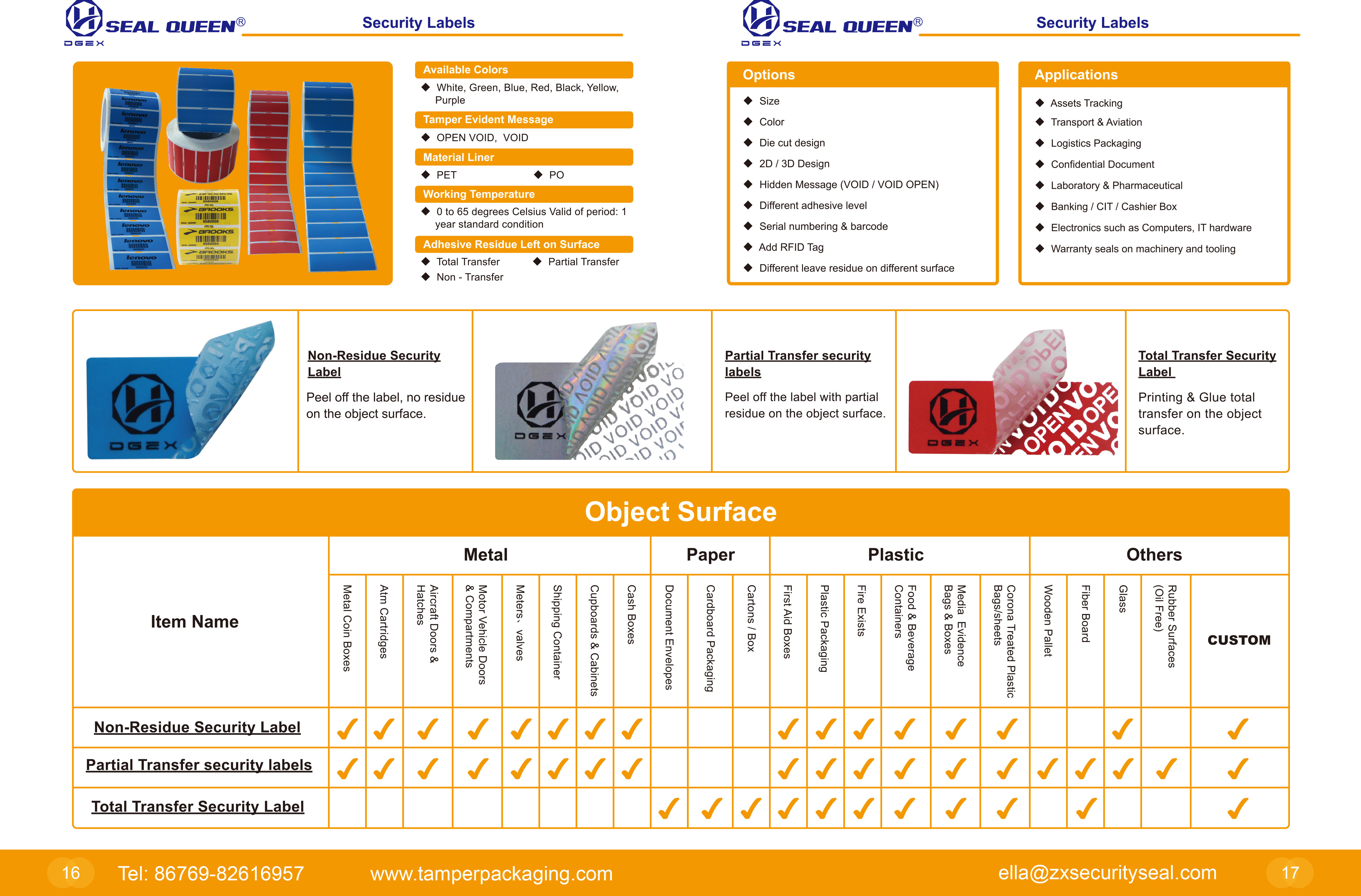 Security Seal Warranty Void Stickers , PET Tamper Evident Seal Label