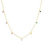 925 Silver Children's Necklace featuring Playful Rainbow Gemstone Zircon for