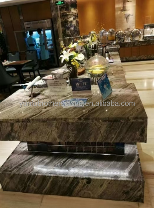 Custom Modern Polished Wave Grey Marble Board for Hotel Wall Panel Floor Design Style