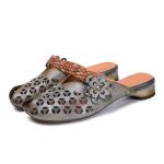 S487 New Summer And Autumn Leather Women'S Sandals And Slippers Fish Mouth