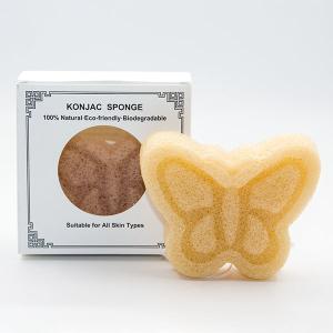 Wholesale Various Colors Butterfly Bath Sponge Face Body Konjac Sponge Biodegradable from china suppliers