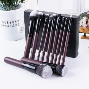 Wholesale 11pcs Wood Handle Makeup Brushes Face Eye Soft Dense Synthetic Hair from china suppliers
