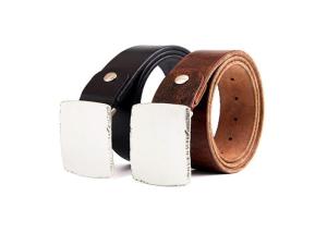 Wholesale Vegetable Dyed Cow Leather Casual Belt With Amyxis Effect Big Buckle from china suppliers