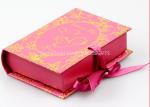 Book Style Branded Gift Boxes Pink Color Customize paper Unique Socks Packaging