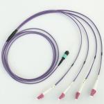 OM4 MPO Fanout Cable UPC Polish MPO - LC 8F For Fiber Optic Telecommunication