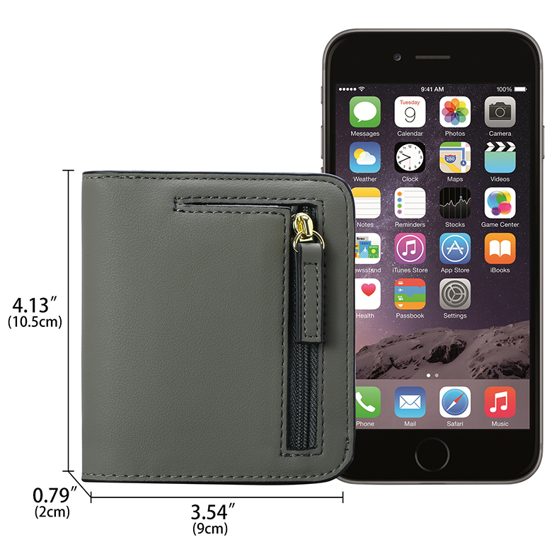 Small Women's RFID Blocking Bifold Wallet with ID Window Genuine Leather Mini Pocket Purse