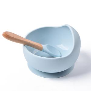 Wholesale Blue Microwave Silicone Feeding Bowl Durable Weaning Suction Bowls from china suppliers