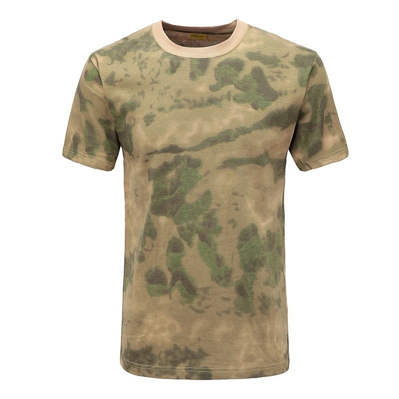 China Xinxin Manufacturer Camouflage Round Neck Pure Cotton Short Sleeves Tactical Training T-shirt