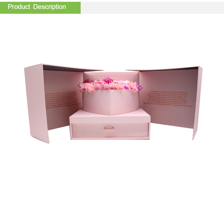 Magic Cube Heart Shaped Flower Box , Preserved Roses In Heart Box