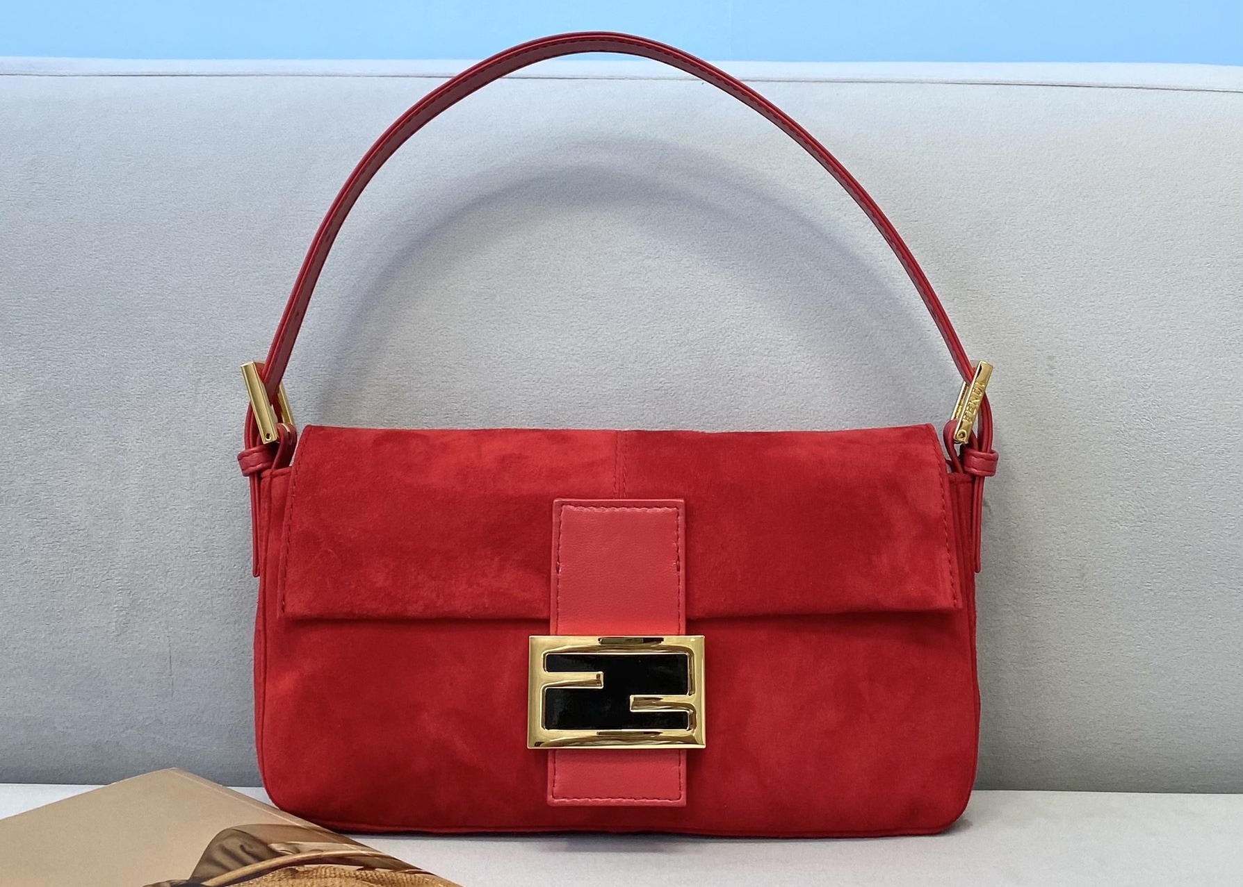 Classic Single Strap Shoulder Bag Pure Color Underarm Bag Baguette Bag