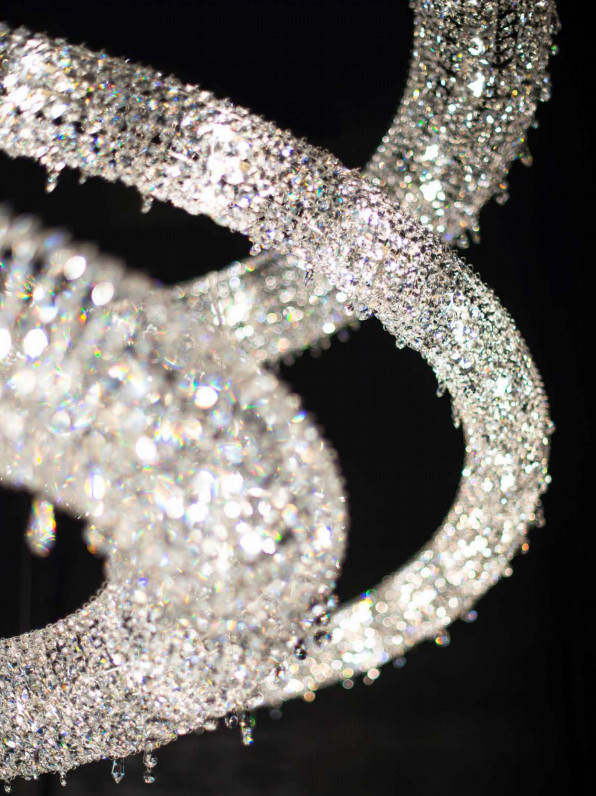 LED Bulb Custom Creative Crystal Lobby Chandelier With Switch Control