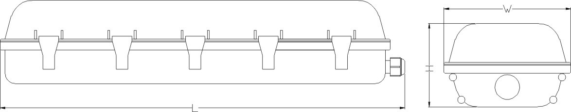 Indoor 48w 4ft LED Batten Fitting AC180 - 265V High Efficiency For Supermarket