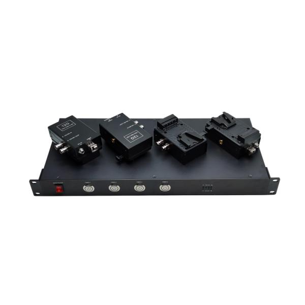 4 in 1 EFP 12G-SDI Video to Camera Fiber Optic Transmission System With 4pcs Transmitter and 1pc Rack CCU