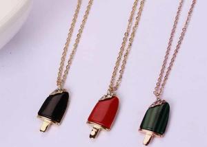Wholesale Summer titanium steel ice cream bar necklace 18K rose gold exquisite collarbone chain cute accessories from china suppliers