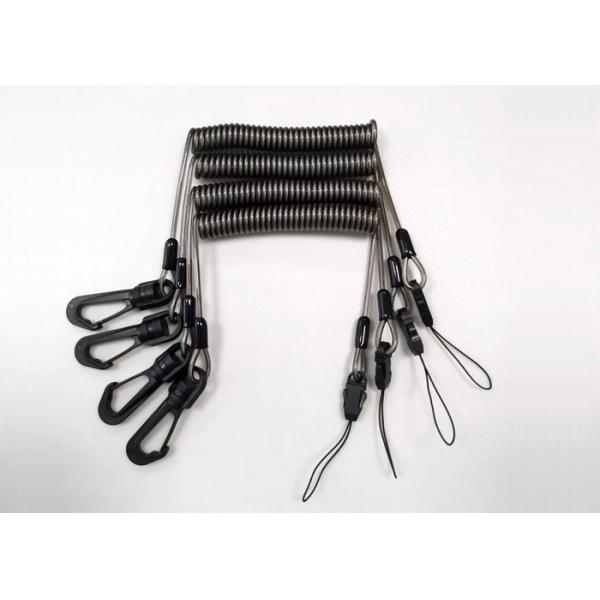 Fishing Coiled Lanyard Inside Safety Rope Steel Wire For Rod 1.5m