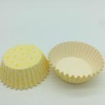 Yellow Cwedding Cupcake Holders , Greaseproof Paper Muffin Cases Cups Wrappers