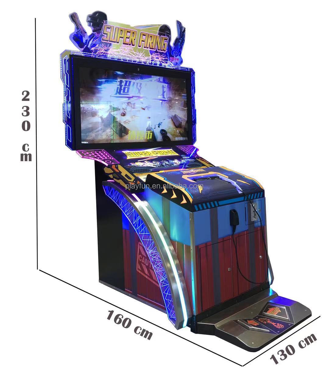 PlayFun Factory Wholesale Super Firing Coin Operated Video Arcade Terminator Gun Shooting Game Machine