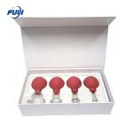 4 Pieces Glass Facial Cupping Set-Silicone Vacuum Suction Massage Cups Anti