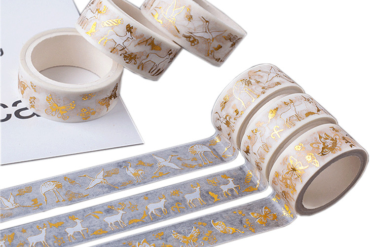 Custom Decorative Washi Tape Printing Gold Or Silver Foil Washi Tape