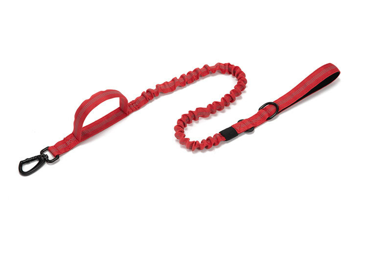 Pet Explosion Proof Reflective Leash Double Handle Nylon Tactical Dog Leash