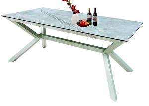 Wholesale Steady Ceramic Topped Dining Table Heavy Duty Stainless Steel Leg Oil Proof from china suppliers