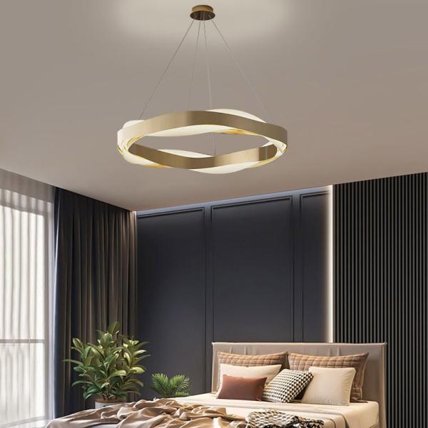 Modern simple living room chandelier light luxury atmosphere bedroom stainless