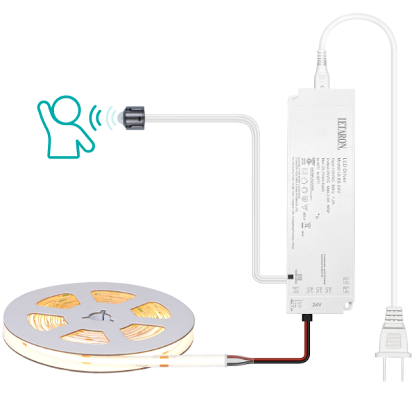 24V Super Bright High Lumen Led Shelf Light 3000K Warm White 5m Dimmable PIR Sensor LED Lighting