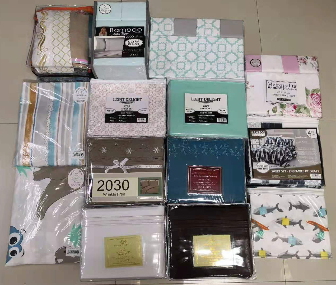 4pcs Three Lines Embroidery Hotel Comforter Bed Sheet 100% Polyester