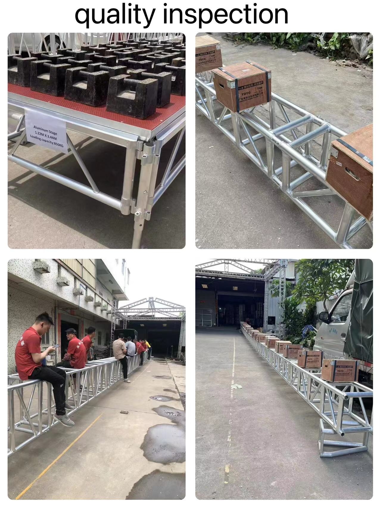 Round / Square Portable DJ Stage Platform Detachable Aluminum Alloy Glass Plywood Material