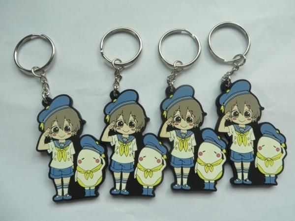 Lovely 2D/3D Schoolboys Shape Rubber Soft PVC Key Ring / Key Holders ,Custom
