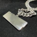 925 silver iced out cuban link chain Custom logo pendant hiphop jewelry for Rap