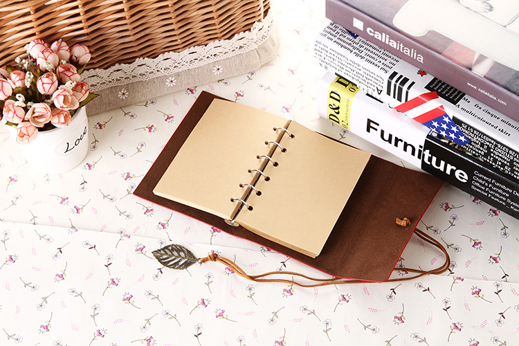 A6 Retro Notebook Diary Notepad Literature PU Leather for Traveler Journal Planners