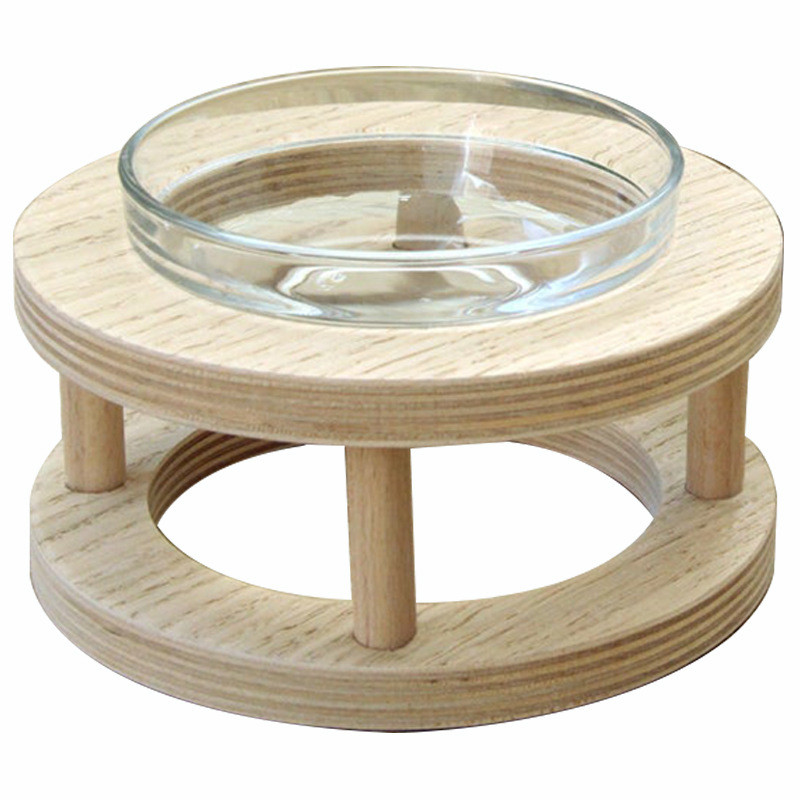 Wooden Dog Food Bowl Stand 3 Bowl Elevated At Home Slow Feeder