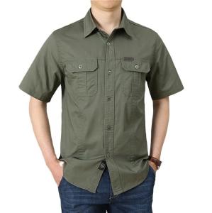 Wholesale Outdoor Recreation Short Sleeve Dress Shirt for Men Wrinkle Resistant and Comfortable from china suppliers