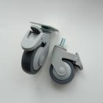 Foot Brake Medical Caster Wheels Durable 2 Inch Black Stem Length