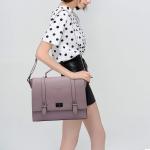EASEGAVE WOMEN'S 17 INCH LAPTOP BRIEFCASE, VINTAGE PURPLE SAFFIANO ECO-LEATHER,