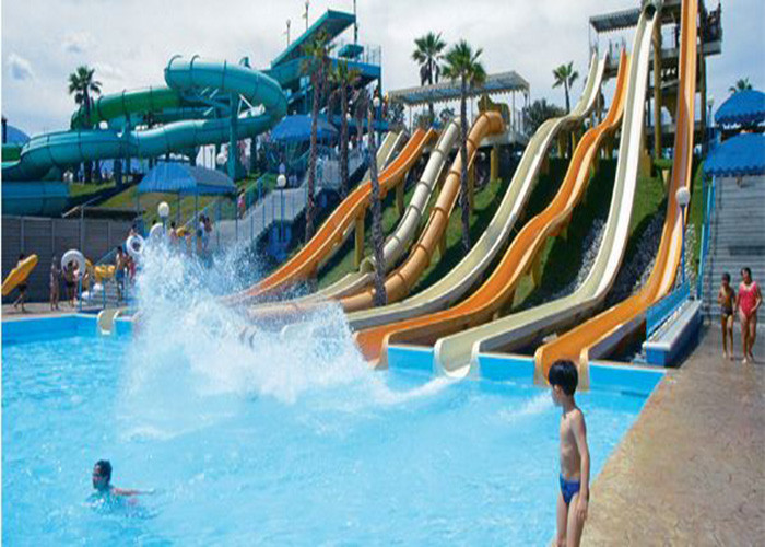 Hotel Resort commercial fiberglass water slides Adult Stimulating High Speed