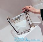 waterproof promotional clear tote pvc handle shopping bag, PVC mat waterproof