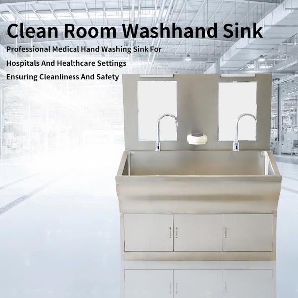 304 Stainless Steel Double-Person Hand Wash Sink for Pharmaceutical and Food