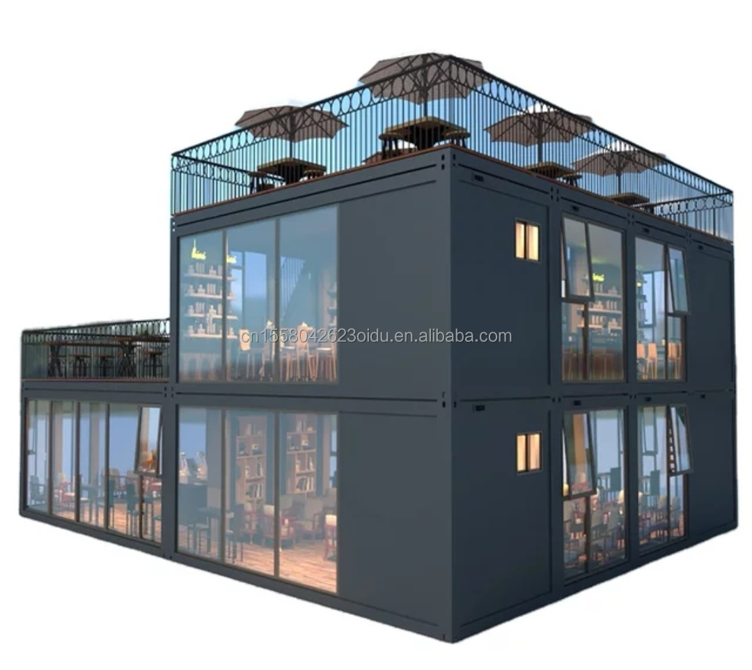 Affordable 20ft Knock Down Sandwich Panel Portable Prefab Hotel Container Modular House with Aluminum Alloy Windows