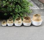 Handicraft Natural Seagrass Storage Basket With Handle ECO Friendly Kids Toy