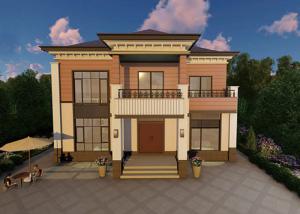 Wholesale Chinese style retro double villa/Prefabricated Villa Light Steel Frame Houses With Good Ventilation from china suppliers