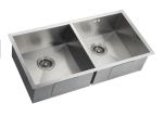 Modern Welding Undermount Stainless Steel Kitchen Sink Square Double Bowl For