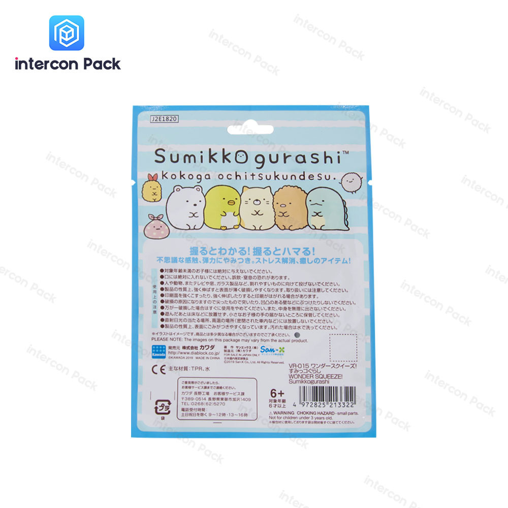 Customized Candy Packaging Bags Stand Up 3 Side Seal Bag With Transparent Windows