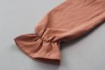 Round Neck Ladies Plus Size Long Sleeve Dresses / Womens Flounce Summer Clothes