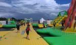 Awesome Super Large Bay Inflatable Water Park , Yellow Water Sports For Ocean