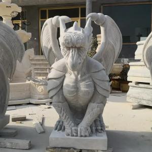 Wholesale Marble Dragon Sculpture Natural Stone Gargoyle Statues Handcarved Antique Western Style Outdoor Large from china suppliers