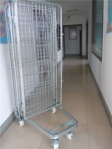 Wholesale 2 Way / 4 Way Enter Metal Storage Cages Roll Container Silver Colored from china suppliers