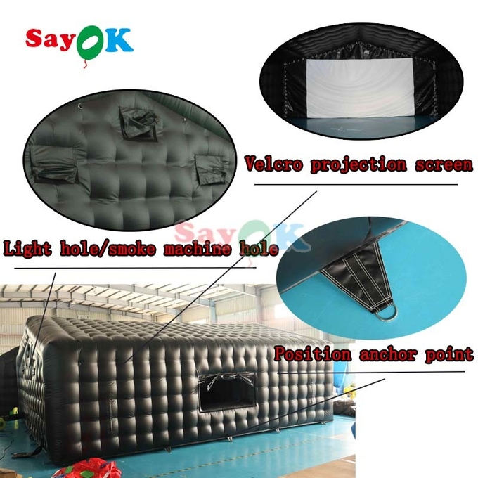 32.8FT Giant Inflatable Air Tent Black Portable Disco Mobile Night Club Inflatable Party Tent